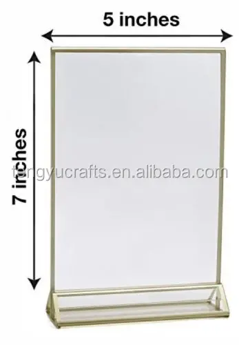 5 X 7 A4 acrylic photo fram Wedding and Party Table Card Holder With 3mm Gold Border