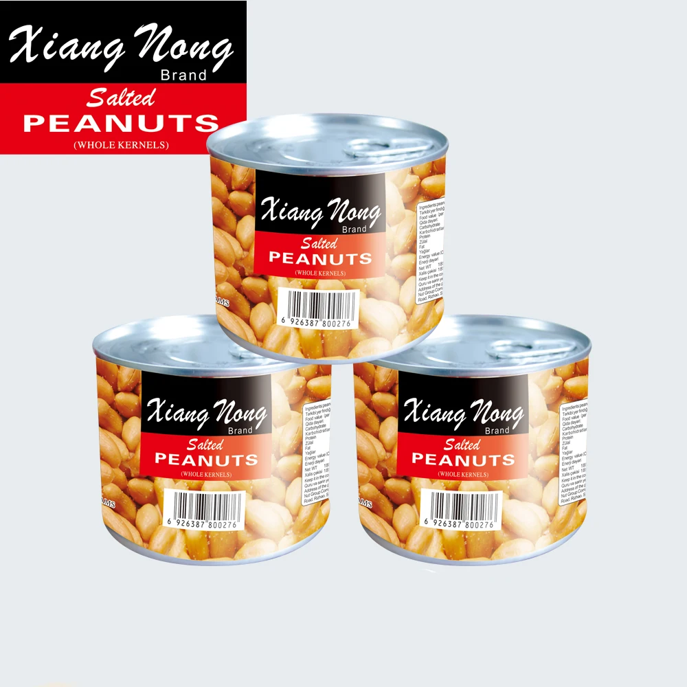 
dry roasted and salted blanched peanuts with plastic bag packing 