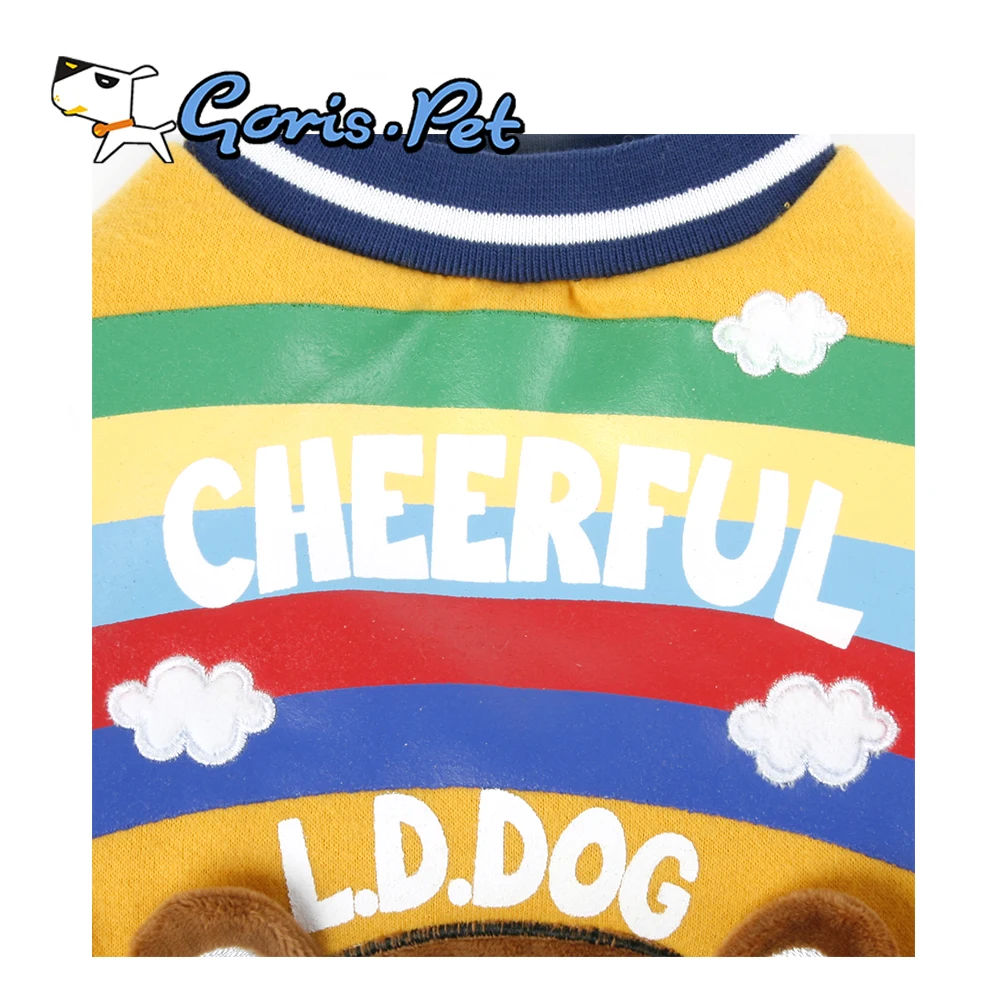 Cute Panda Bear Printed Fleece T-Shirt Colorful Spring Pet Clothes for Dogs XL Size Cartoon Style Apparel