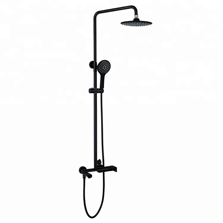 Black Waterfall Bathroom Shower faucet/Mixer/Tap Three functions Shower Set with Headshower and Handshower
