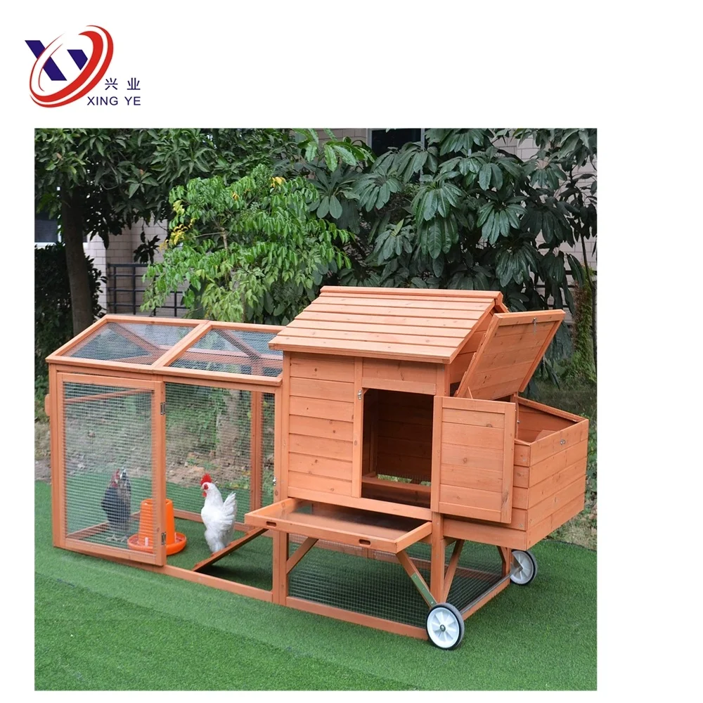 Classical large wooden chicken coop chicken hen house with wheels
