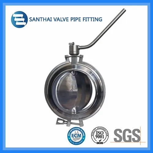 Sanitary Middle Clamp Manual DN200 Powder Butterfly Valve