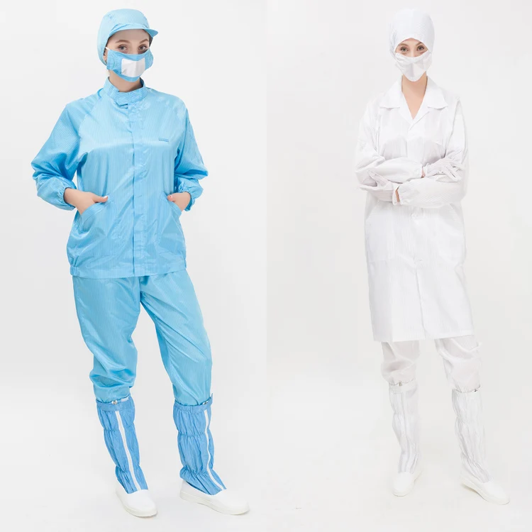 100%polyester taffeta Cleanroom esd suits, antistatic lab coats