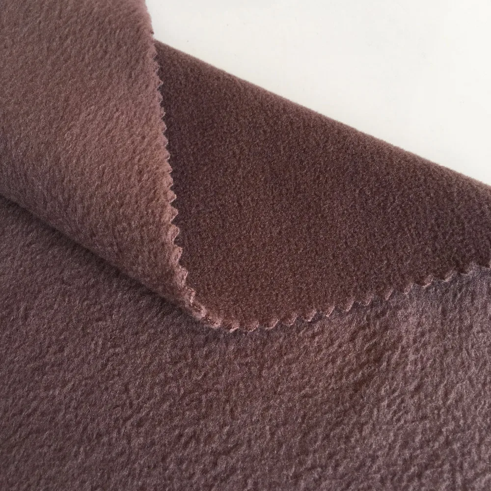 
polyester yarn wholesale two side brush one side antiplling microplush fabric for winter jacket 