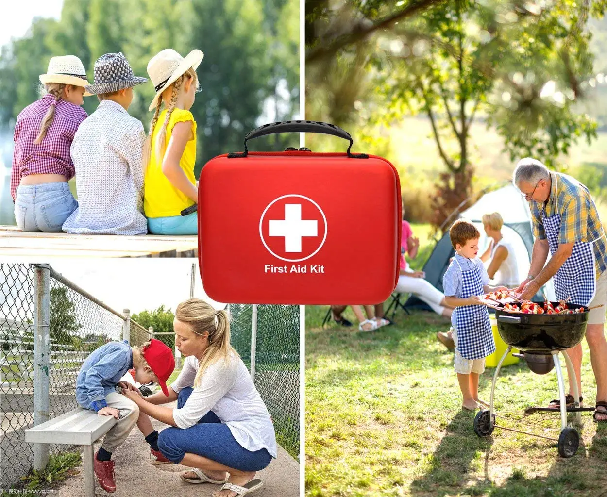 Factory wholesale medical eva first aid kit hard carry case for home, hotel ,school, etc.