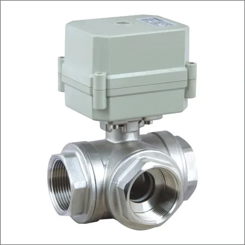 1.0MPa ball valve 1/2' 3-way BSP/NPT Stainless Steel Horizontal Brass High Quality Motorized Ball Valve