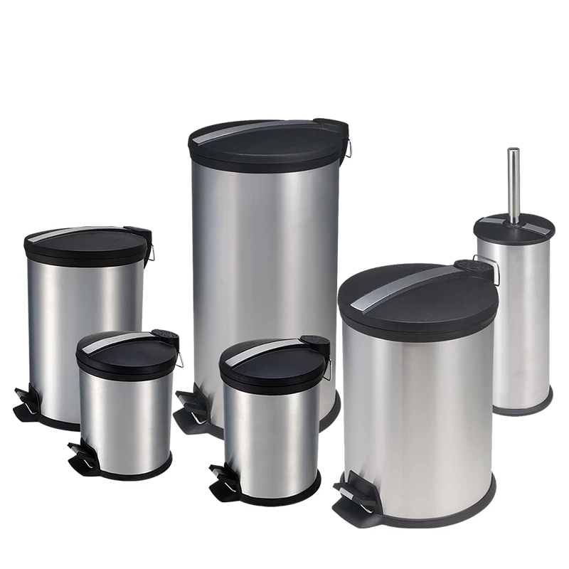 3/6/12/20/30L долговечная корзина для мусора с педалью, корпус из нержавеющей стали 410 с крышкой из полипропилена и корзиной для переработки пластиковых педалей