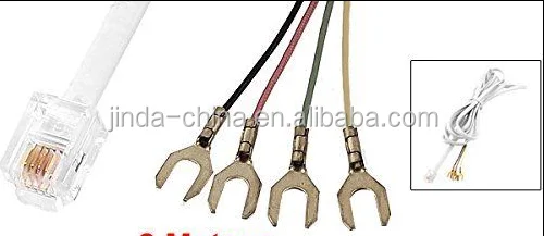 6P6C RJ11 to 4 лопатка зажим телефонный шнур Кабельный разъем