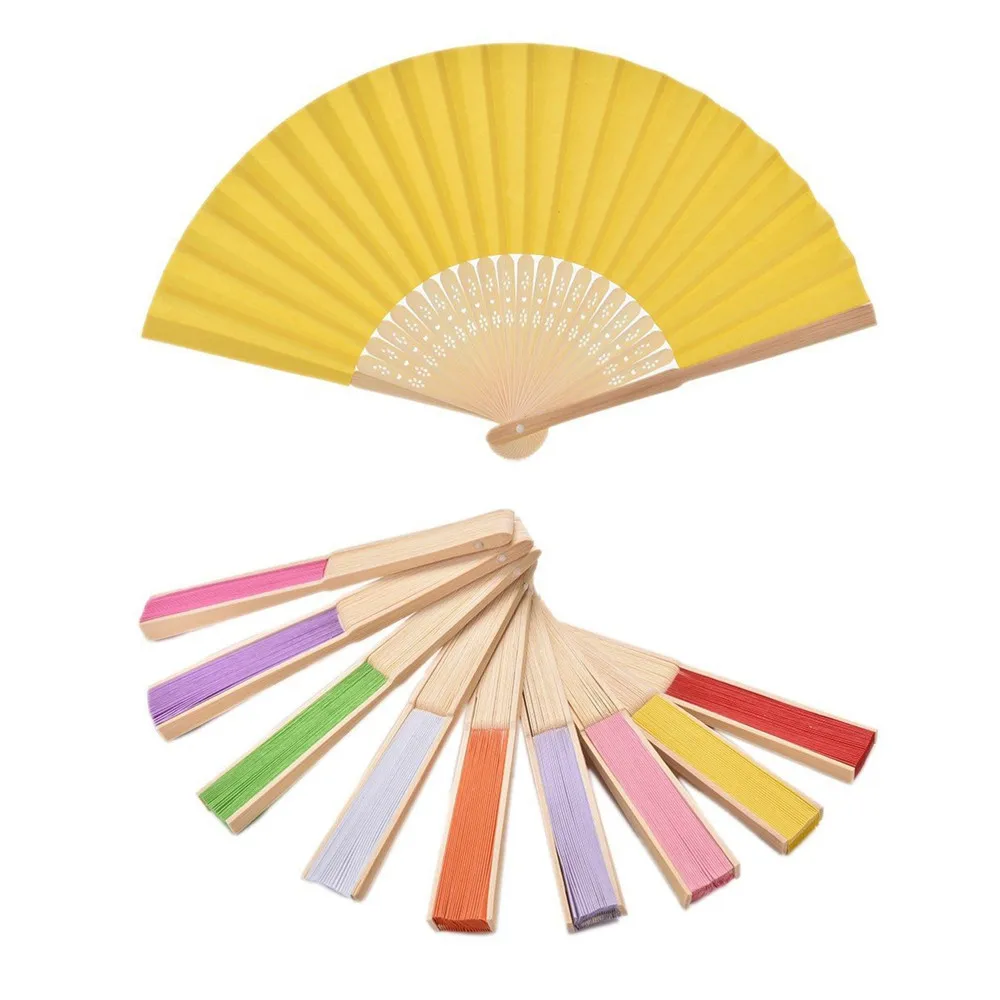 Summer Chinese Style DIY blank Hand Paper Fans Pocket Folding Bamboo Fan Wedding Party Decor for gife dance fan