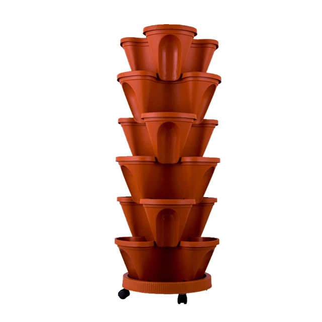 Vertical garden tower hydroponic indoor outdoor stacking gardening pots plastic