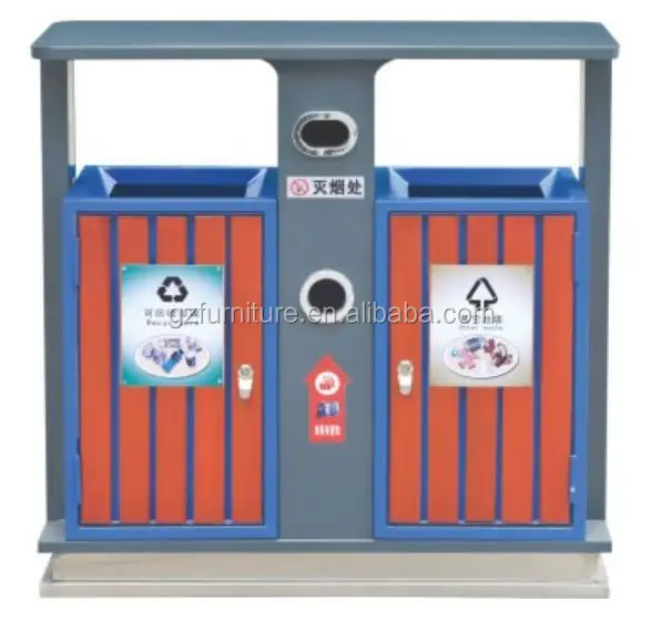 
High quality outdoor recycling wooden rubbish bin,street garbage bins,ashtray stand trash bin 
