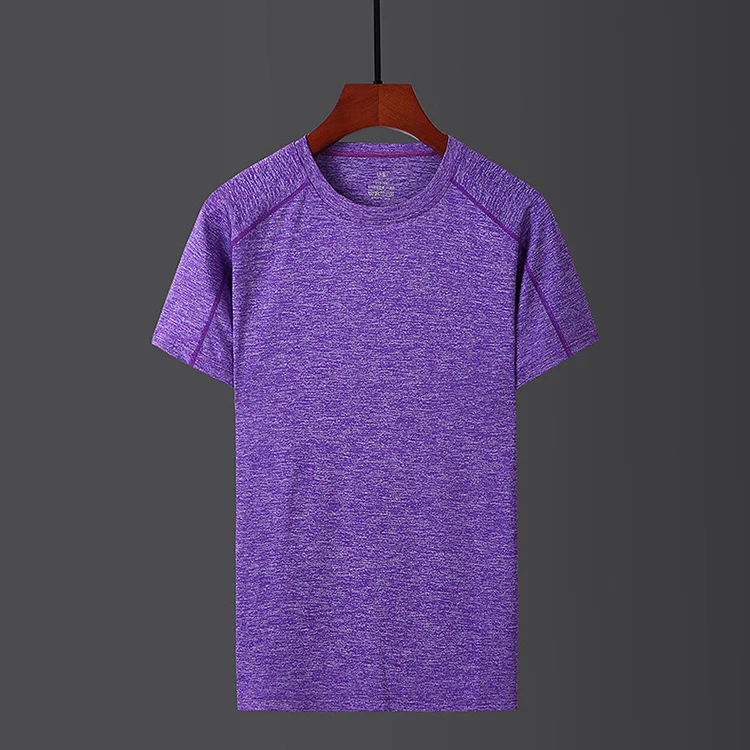 
Custom Wholesale Men Fitness Polyester Spandex Men Quick drying T Shirt 