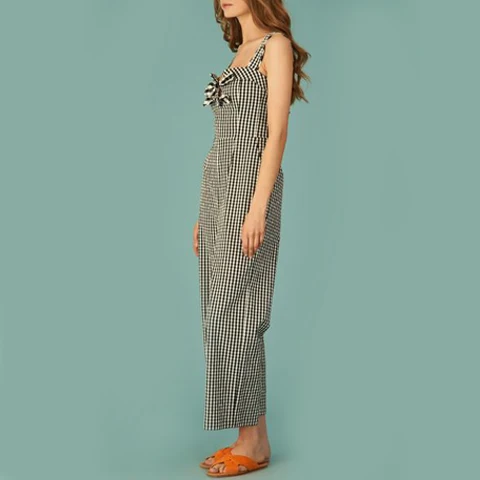 
Wholesale casual black and white cotton rompers mujer jumpsuit 