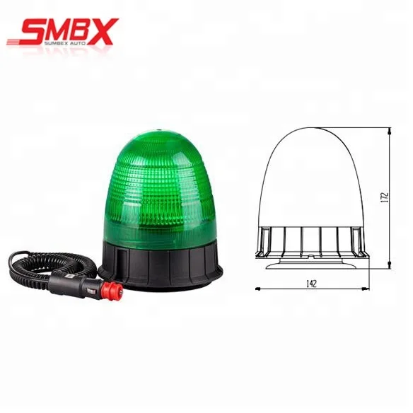 SMBX Factory 12 -24v Green led Flash Strobe warning  LED Rotating Warning Beacon light  for trucks