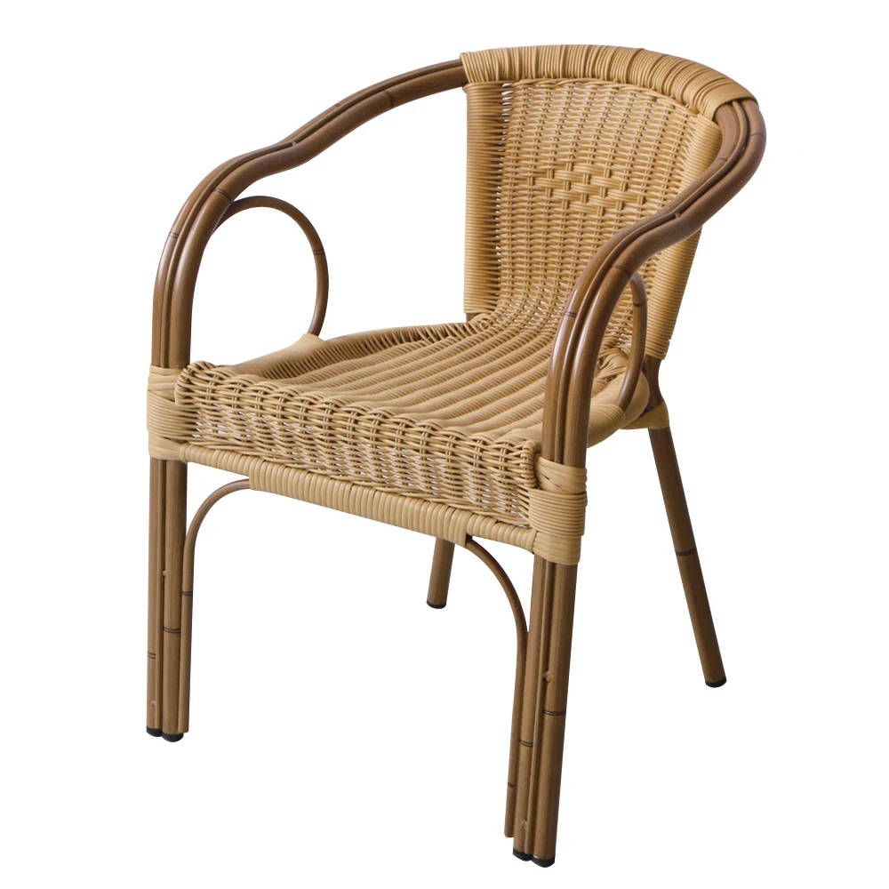 
Outdoor Garden Coffee Restaurant Round Plastic Weaving Flower Wicker Rattan Bistro Chair 
