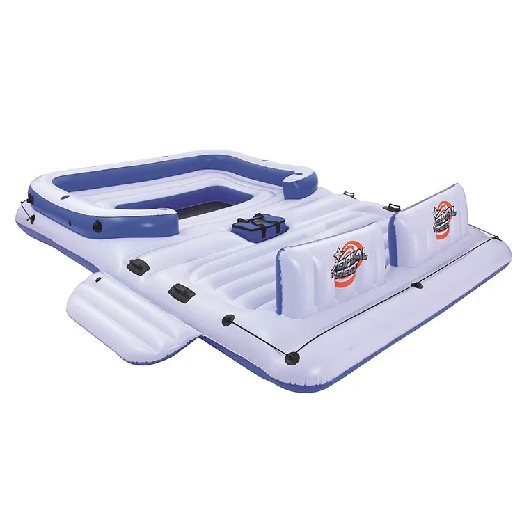 
2019 New Design 6 Person Inflatable Island Floating Lounge With Canopy 