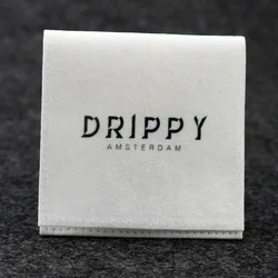 Черный маленький бархатный мешочек для ювелирных изделий с индивидуальным логотипом