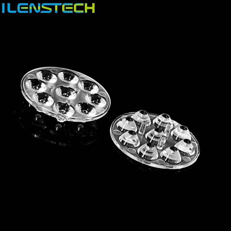 45mm round plastic led lens for indoor lighting / 9 in 1 module lens