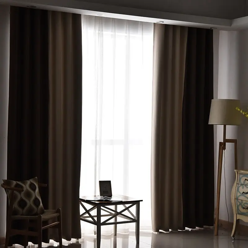 coffee color brown curtain fabric simple design curtains