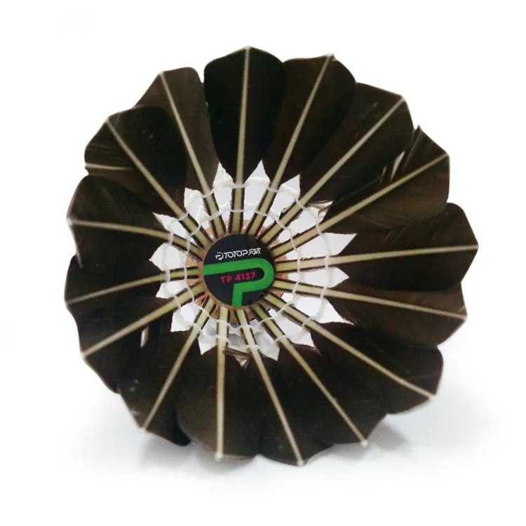 
Top quality black goose feather shuttle cock for training 