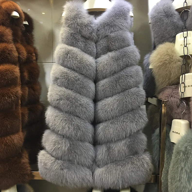 
Wholesale Fashion High-end Long fur vest 2017 new imported leather eight fox fur vest jacket 