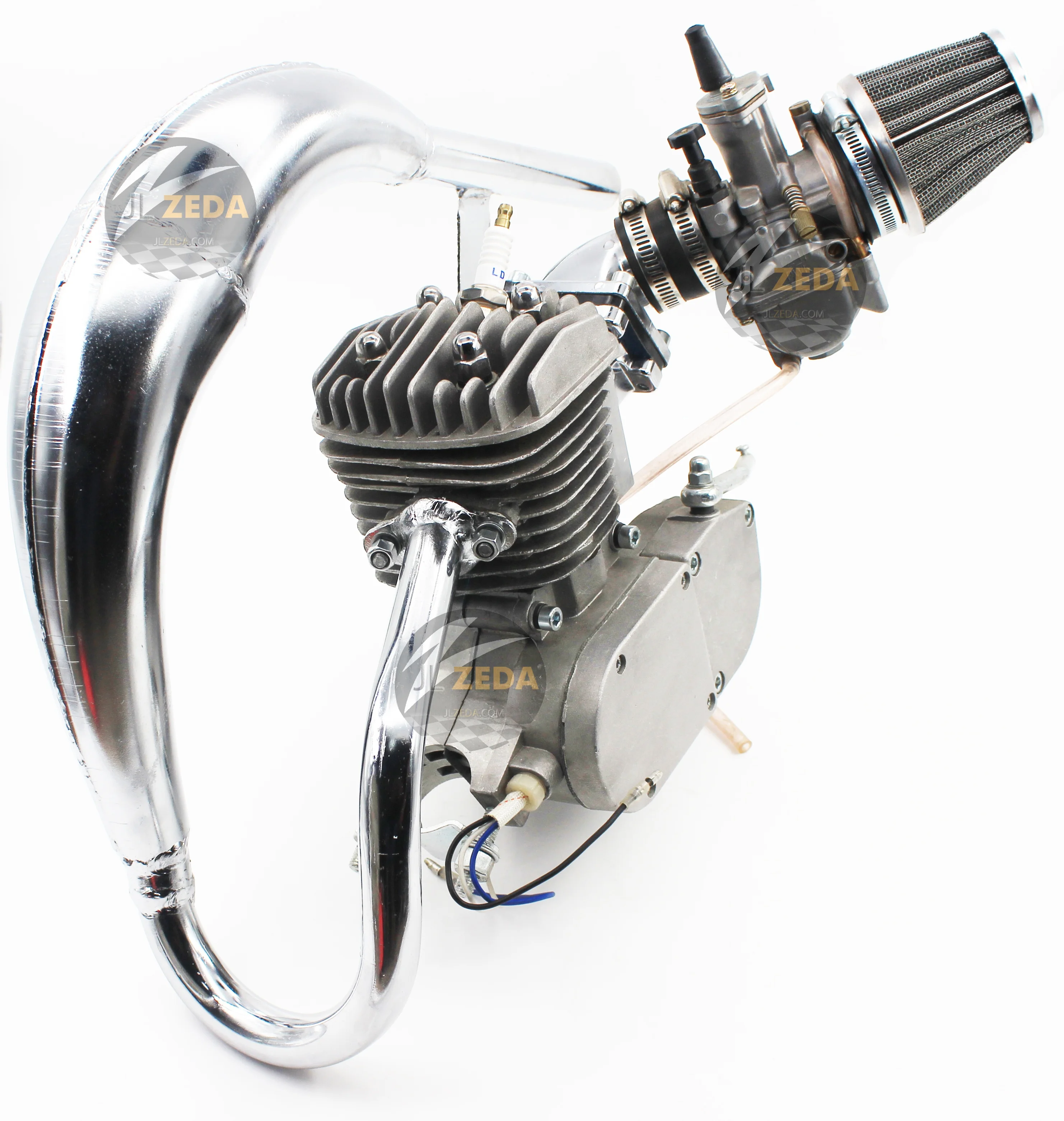 2 stroke 80cc ZEDA88 exhaust pipe gasoline engine OKO carb air cleaner moped gasoline engine scooter bike gas