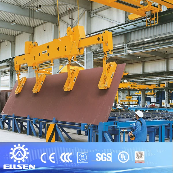 Magnetic overhead crane with magnet lifter