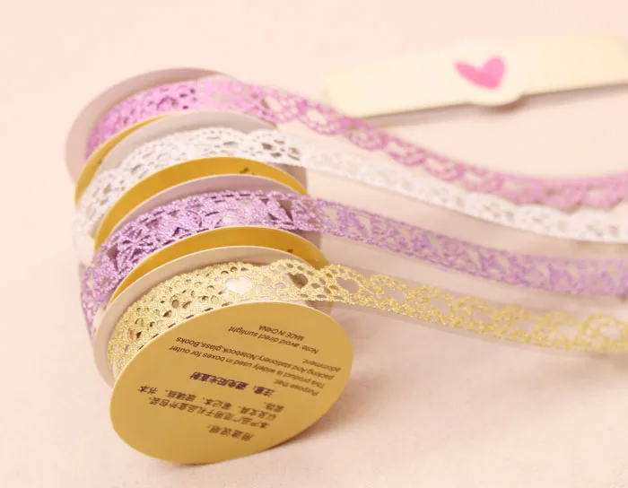 Lace pattern glitter bling adhesive tape masking DIY scrap booking lace tape sticker
