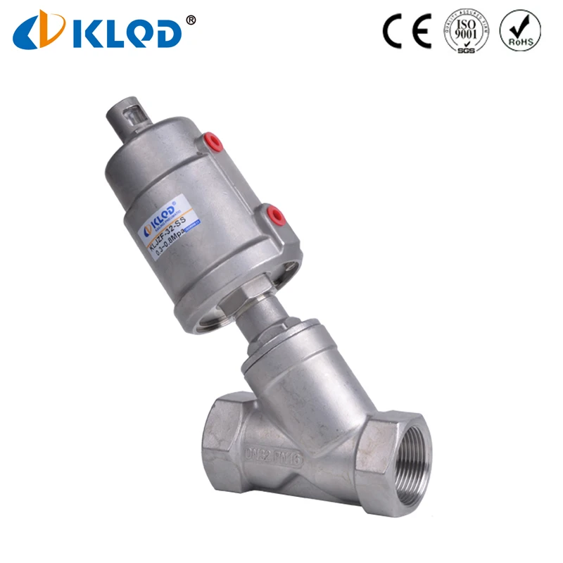 Stainless steel high temperature pneumatic steam thread corrosion resistant Y type angle seat valve for disinfection  pharmacy