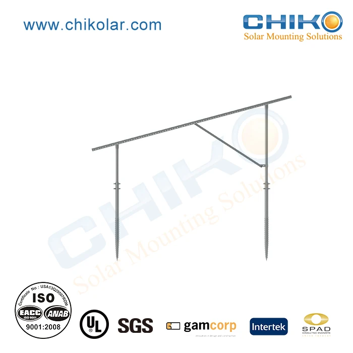 Robust solar panel ground pole pv mounting structure support