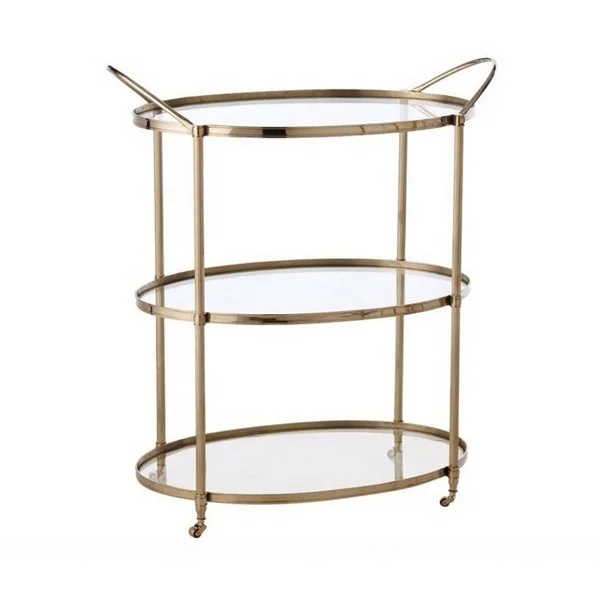 
Kitchen Serving Trolley Cart Glass Tea Serving Trolley 