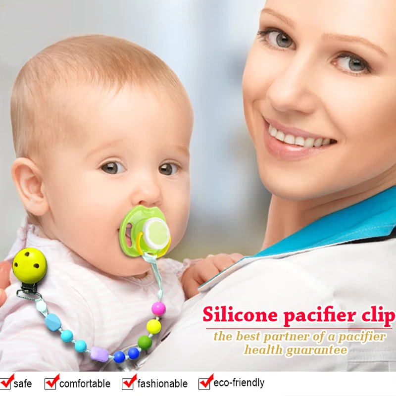 High Quality BPA Free Animal Shape Baby Rubber Pacifier Chain Silicone Animal Pacifier Holder