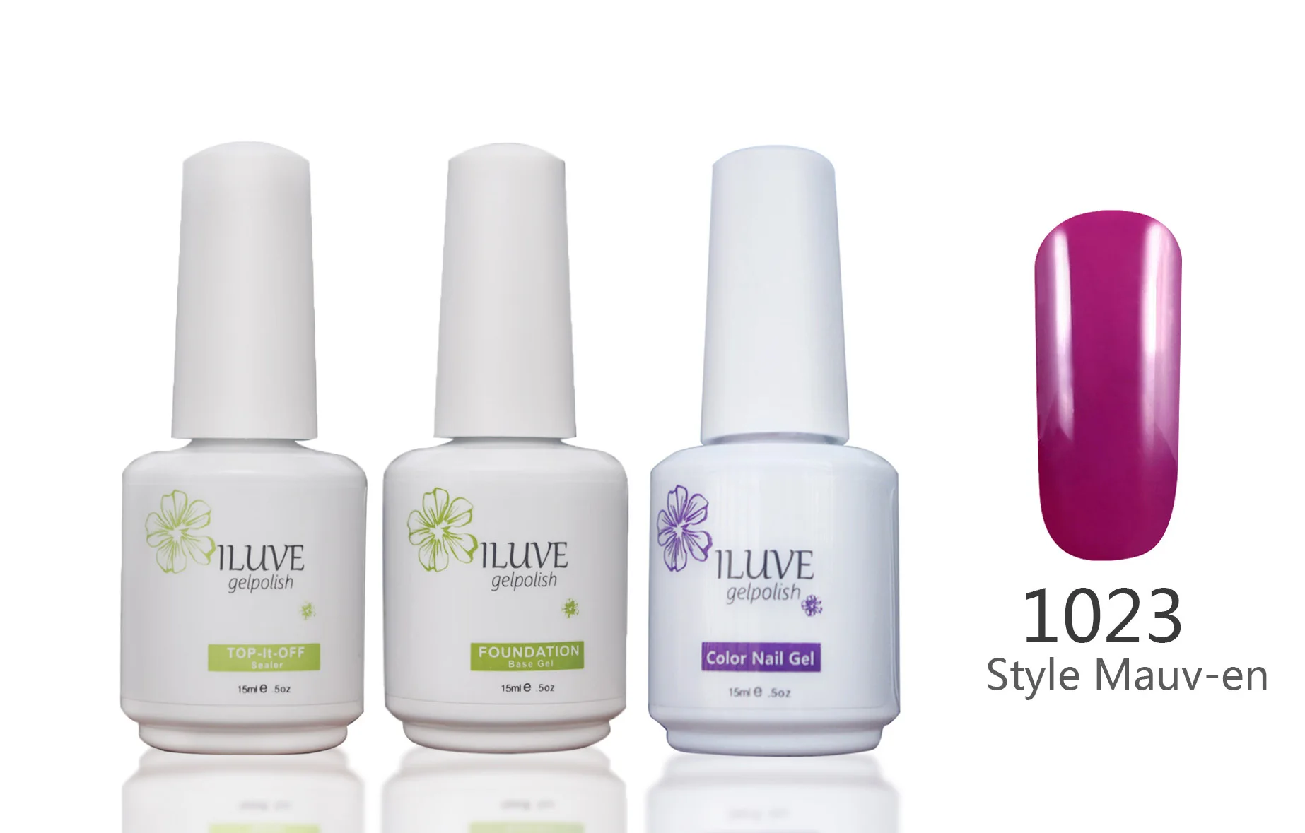 3 packs iLuve Professional Carmine Nail Gel Polish UV LED Lamps Gel 15ml Base Top Coat