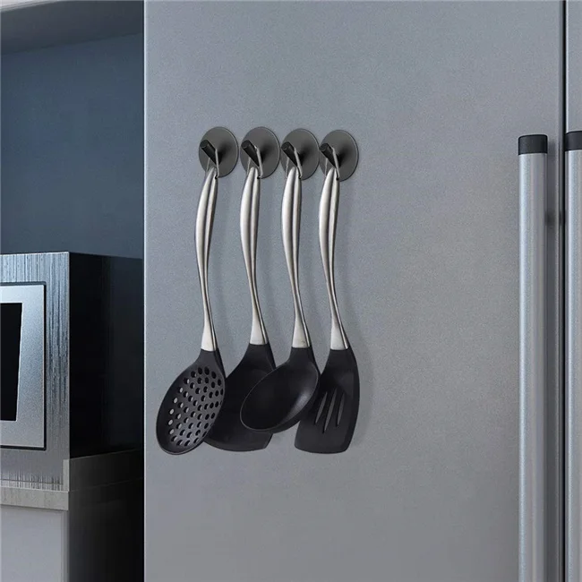 Black Adhesive Hooks Stainless Robe Hooks Heavy Duty Strong Adhesive Wall Hooks