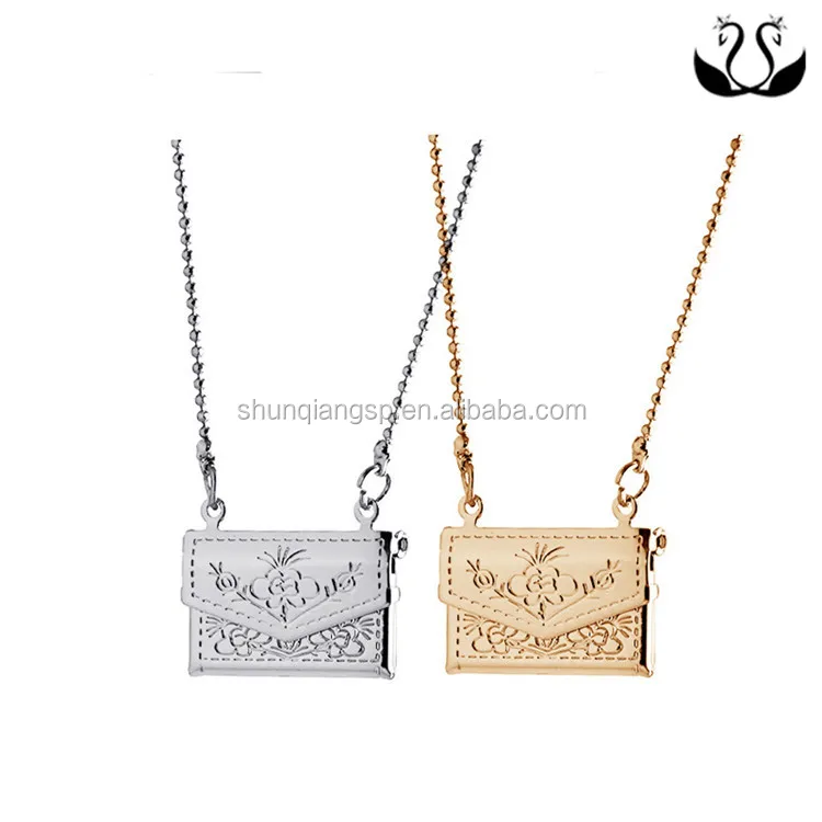 Custom Copper Book Sahped Floating Locket Necklace For Girls