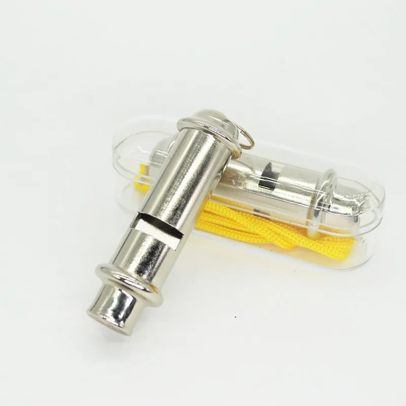 Качественный Металлический свисток для полицейских разведчиков, рекламный спортивный свисток из нержавеющей стали, экстренный свисток для выживания со шнурком