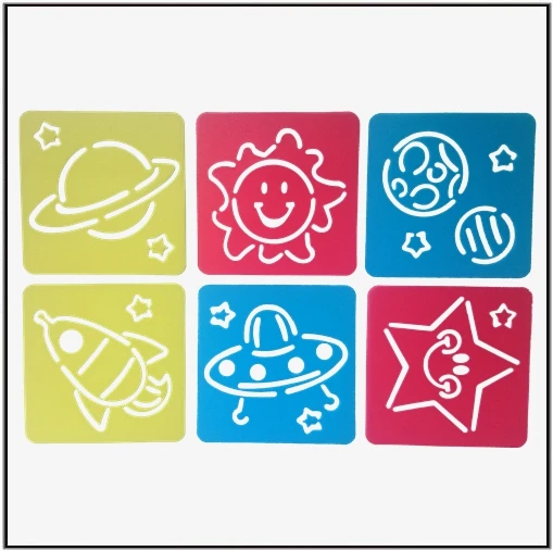 Plastic Designs PP Drawing Stencil Set For Kids art stencil