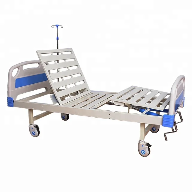 
High Quality two Cranks Manual Hospital Bed With Mattress 