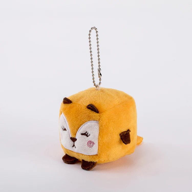 Custom keychain plush stuffed animal fox keychain toy
