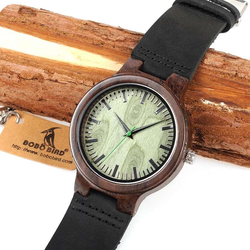 BOBO BIRD Free Shipping Japan Miyota Quartz Wristwatch Wooden Watch in round box