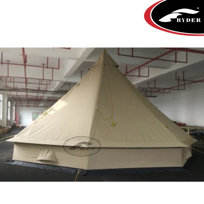 Personalized Durable Waterproof Large Family Strong Car Camping Canvas Teepee Heavy Duty Camping Luxury Glamping Tipis Bell Tent