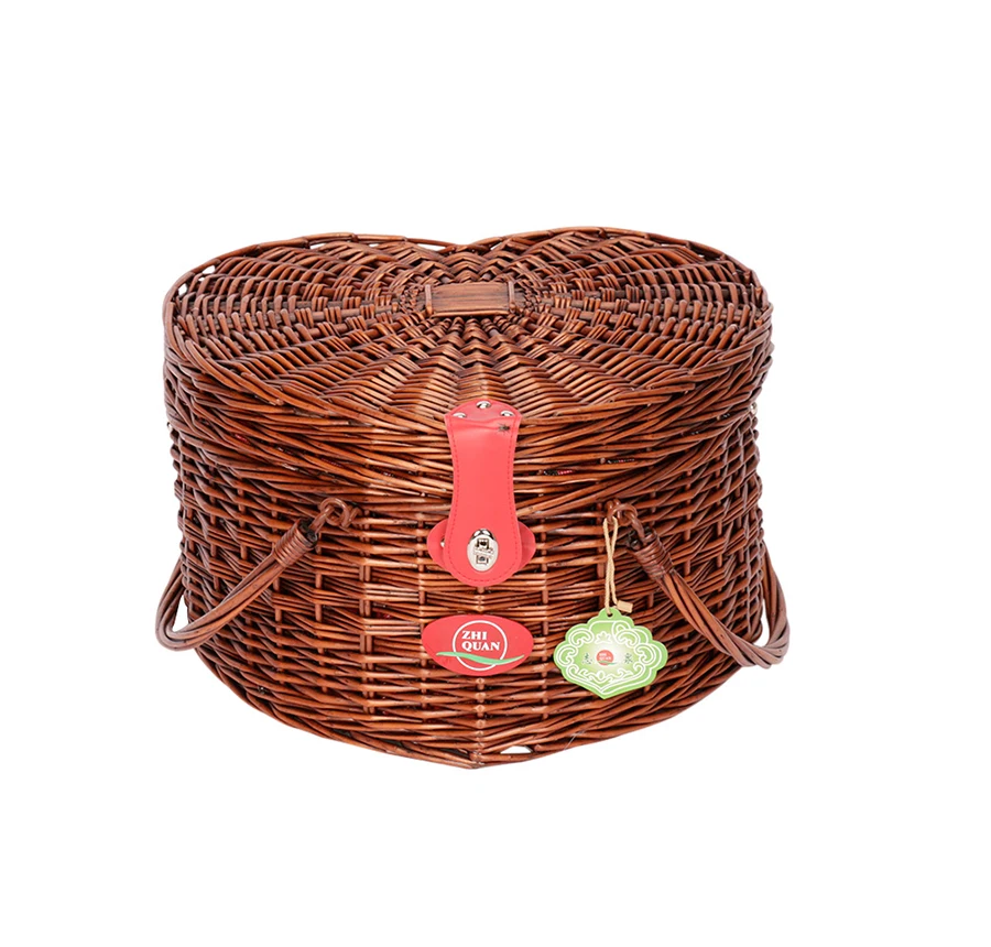 Романтическая подарочная корзина на День святого Валентина, наборы для двоих, плетеная корзина для пикника