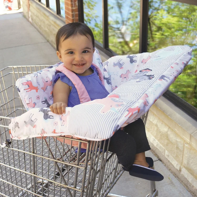 Infant High Chair Cover Toddler Grocery Cart Cover 2 in 1 Baby Shopping Cart Cover