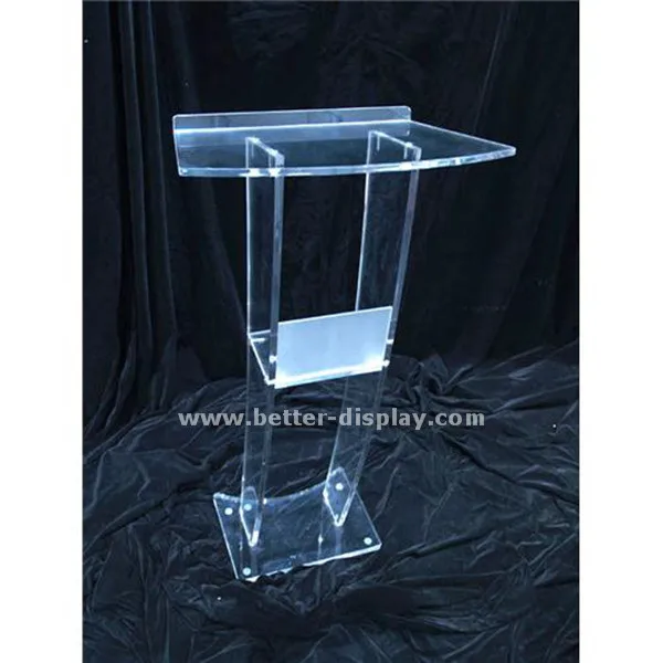 custom clear organic glass church pulpit