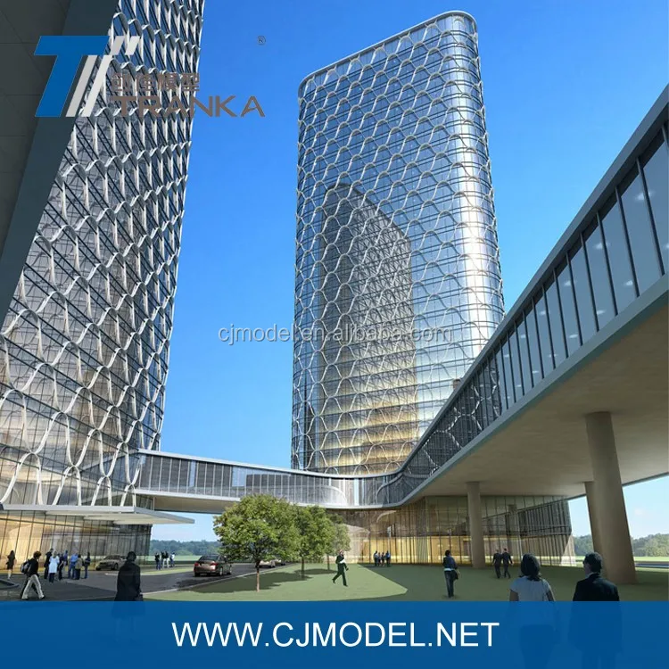 Modern office building rendering , 3d max drawing & rendering