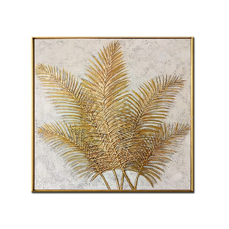 Современный новейший дизайн абстрактный золотой лист Холст Картина маслом Художественная галерея Настенный декор