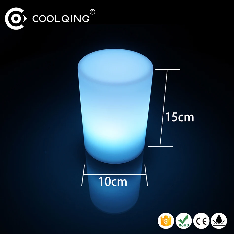 waterproof plastic glowing table lamp decorative LED Cylinder shape light