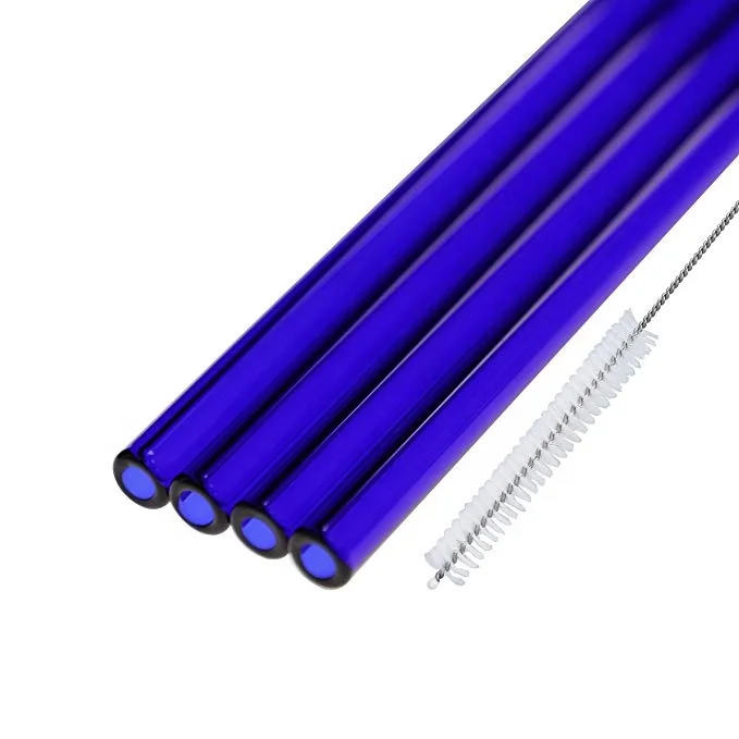 Glass Straws New Glass Straw Colored Borosilicate Straight Glass Drinking Straws for Cocktails shaker gifts Eco-friendly