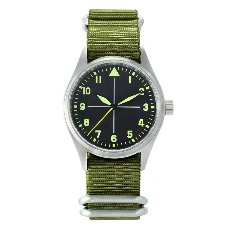 
Ready to ship Men Vintage nylon Pilot 316L Stainless Steel 200 Meter Water Proof Swiss Quartz Sapphire Watch 