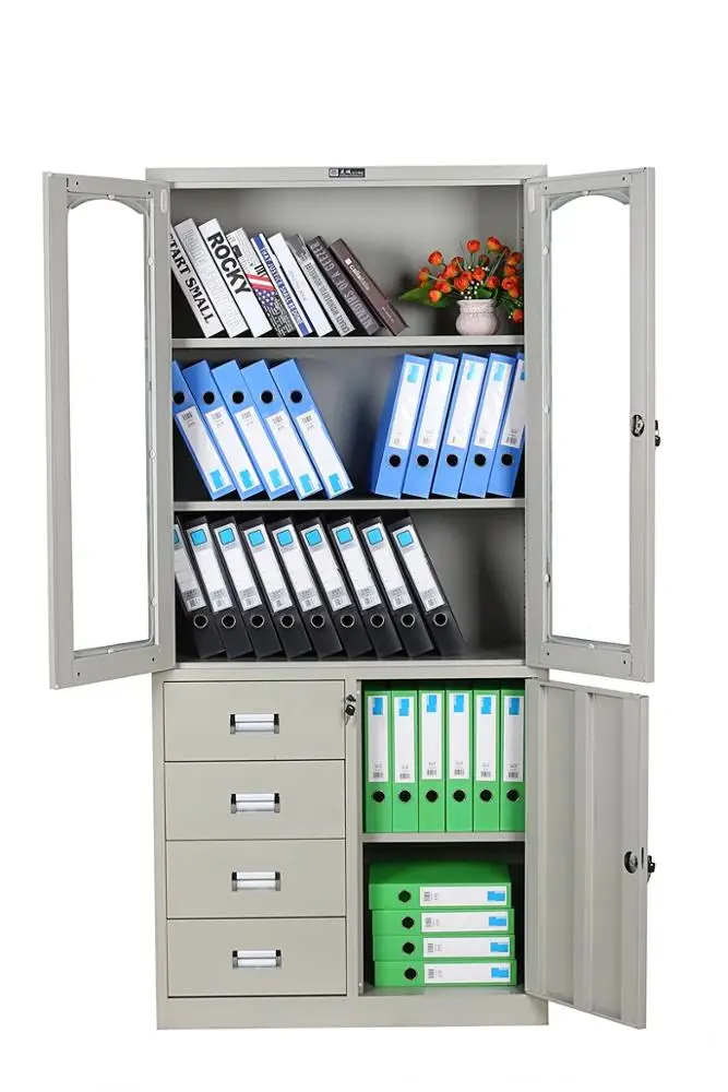 
4 Drawer Stainless Steel Metal Filing Cabinet Office File Storage Cabinets 